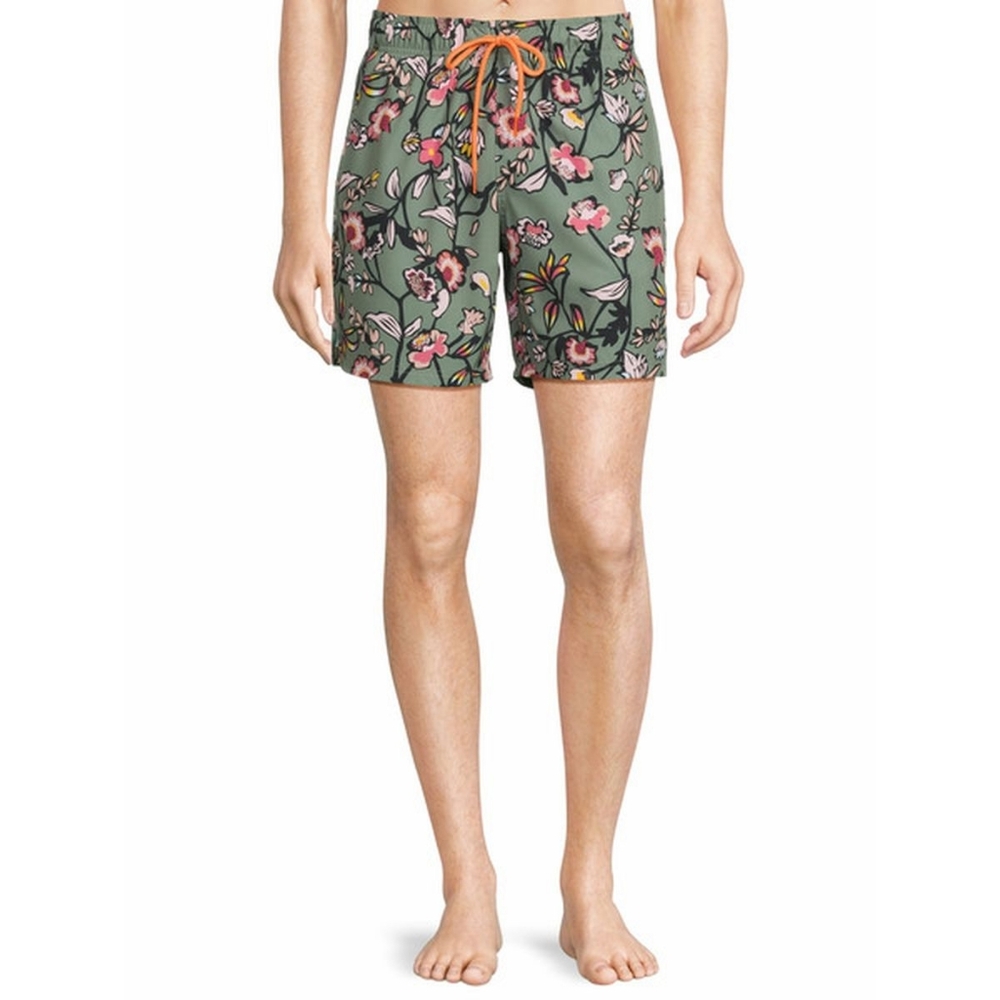 Mens Floral Swim Trunks Above the knee
